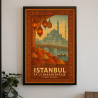 Istanbul Spice Bazaar Breeze Vintage Travel Poster PosterGoat