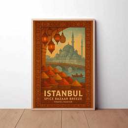 Istanbul Spice Bazaar Breeze Vintage Travel Poster PosterGoat