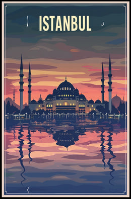 Istanbul Sunset Mosque Travel Poster PosterGoat