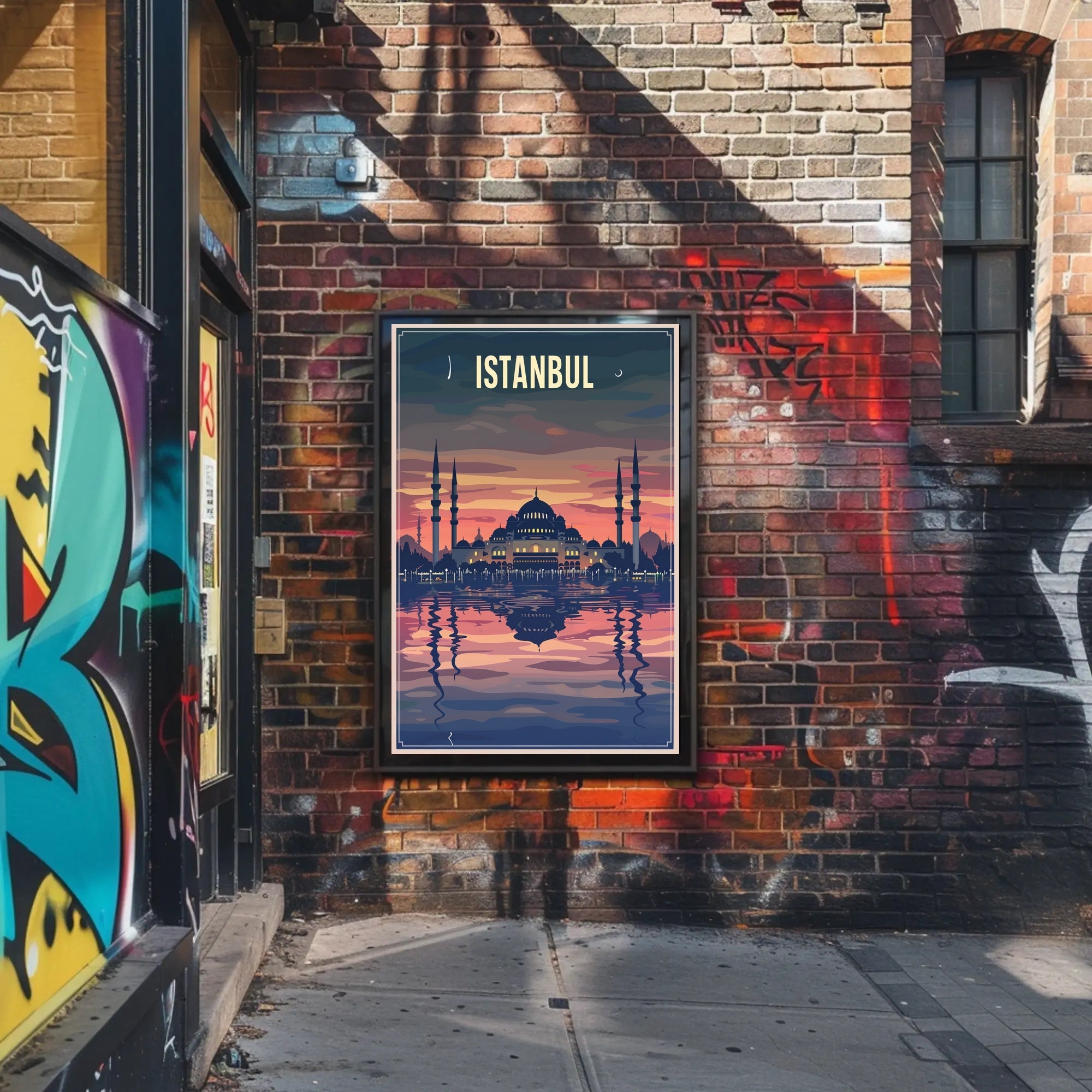 Istanbul Sunset Mosque Travel Poster PosterGoat