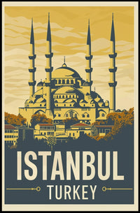 Istanbul Vintage Travel Poster with Bold Patriotic Vibe PosterGoat