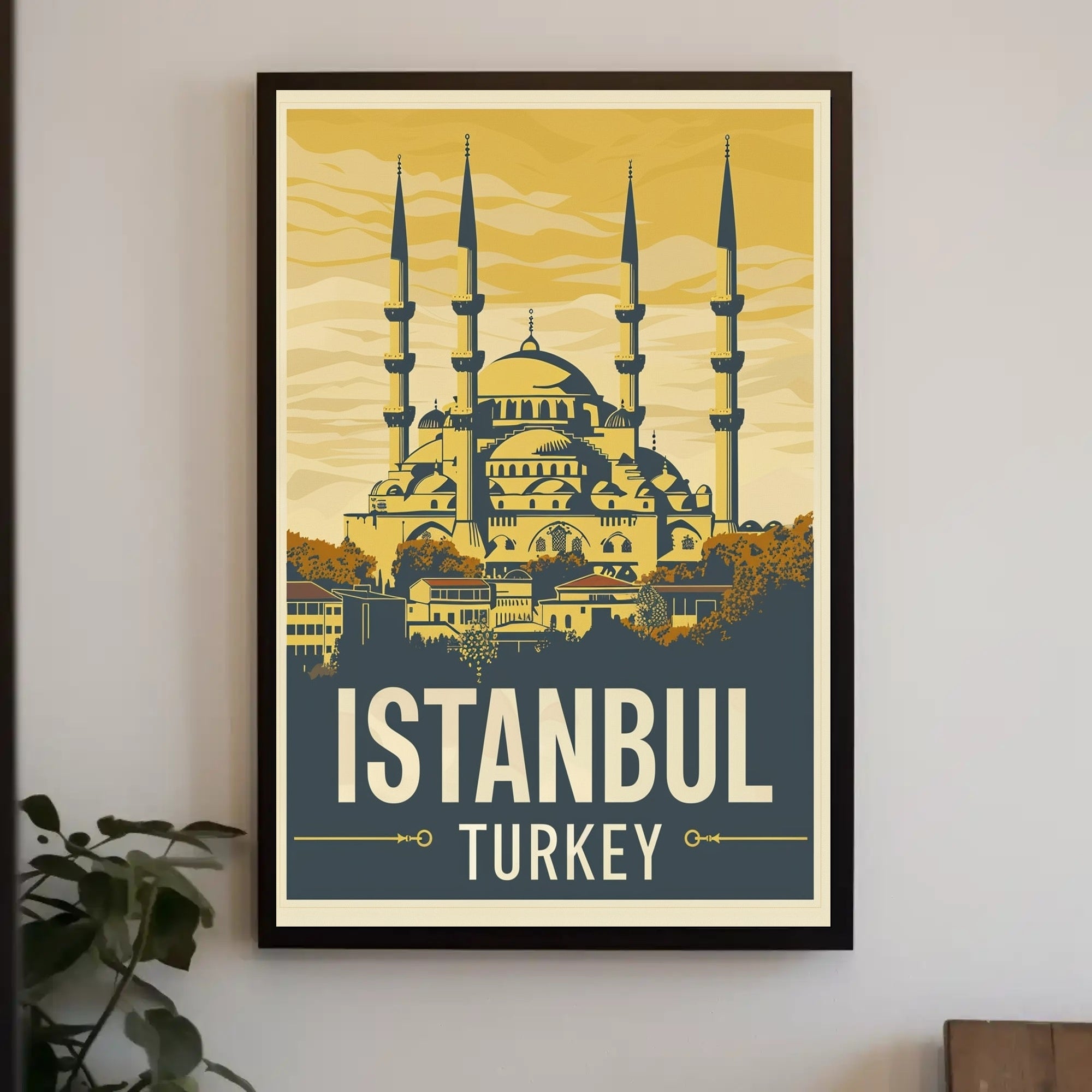 Istanbul Vintage Travel Poster with Bold Patriotic Vibe PosterGoat