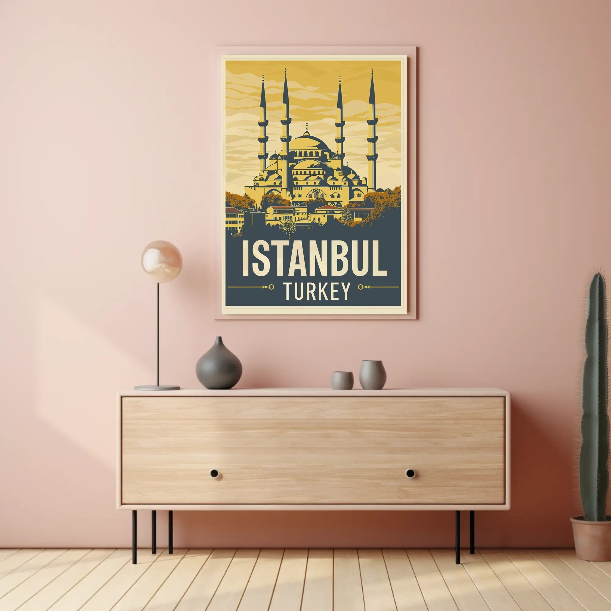 Istanbul Vintage Travel Poster with Bold Patriotic Vibe PosterGoat