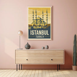 Istanbul Vintage Travel Poster with Bold Patriotic Vibe PosterGoat