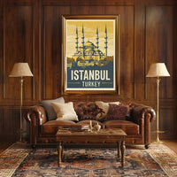 Istanbul Vintage Travel Poster with Bold Patriotic Vibe PosterGoat