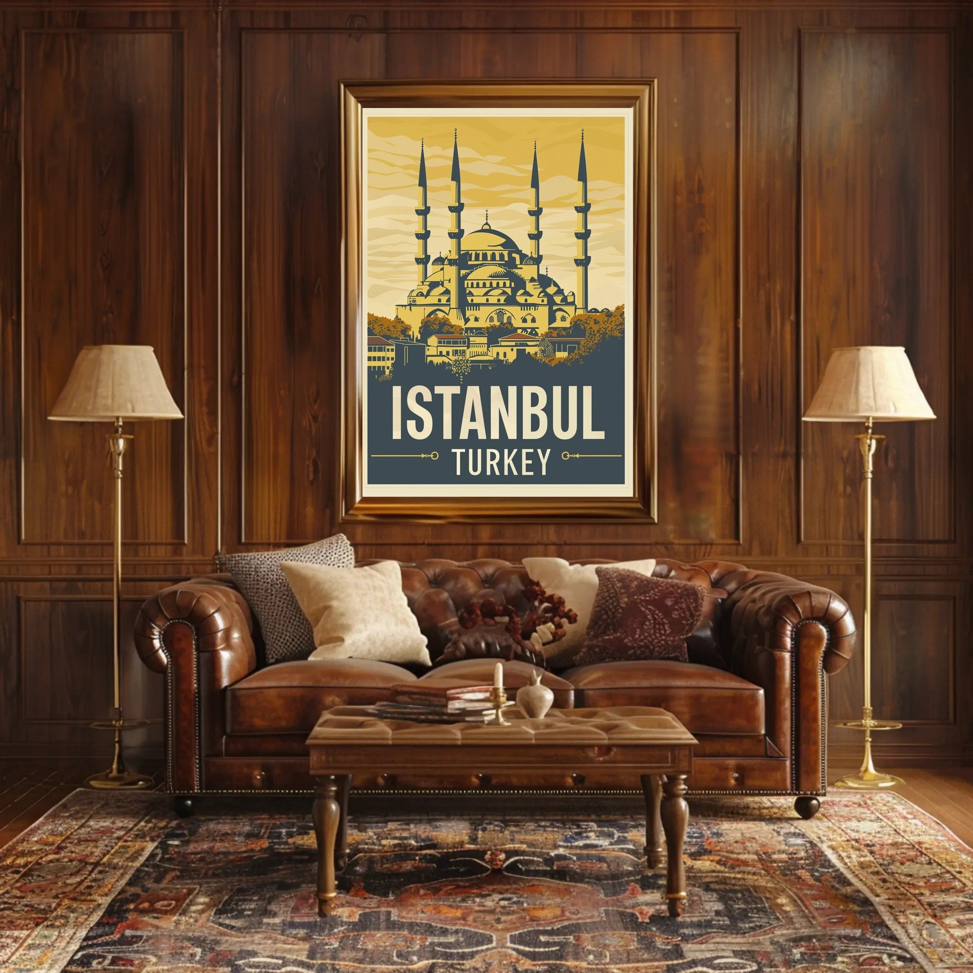 Istanbul Vintage Travel Poster with Bold Patriotic Vibe PosterGoat