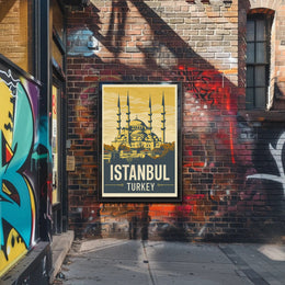 Istanbul Vintage Travel Poster with Bold Patriotic Vibe PosterGoat