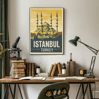 Istanbul Vintage Travel Poster with Bold Patriotic Vibe PosterGoat