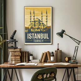 Istanbul Vintage Travel Poster with Bold Patriotic Vibe PosterGoat