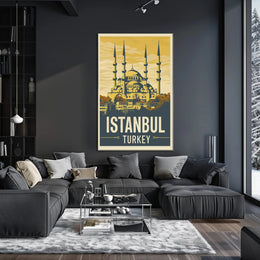 Istanbul Vintage Travel Poster with Bold Patriotic Vibe PosterGoat