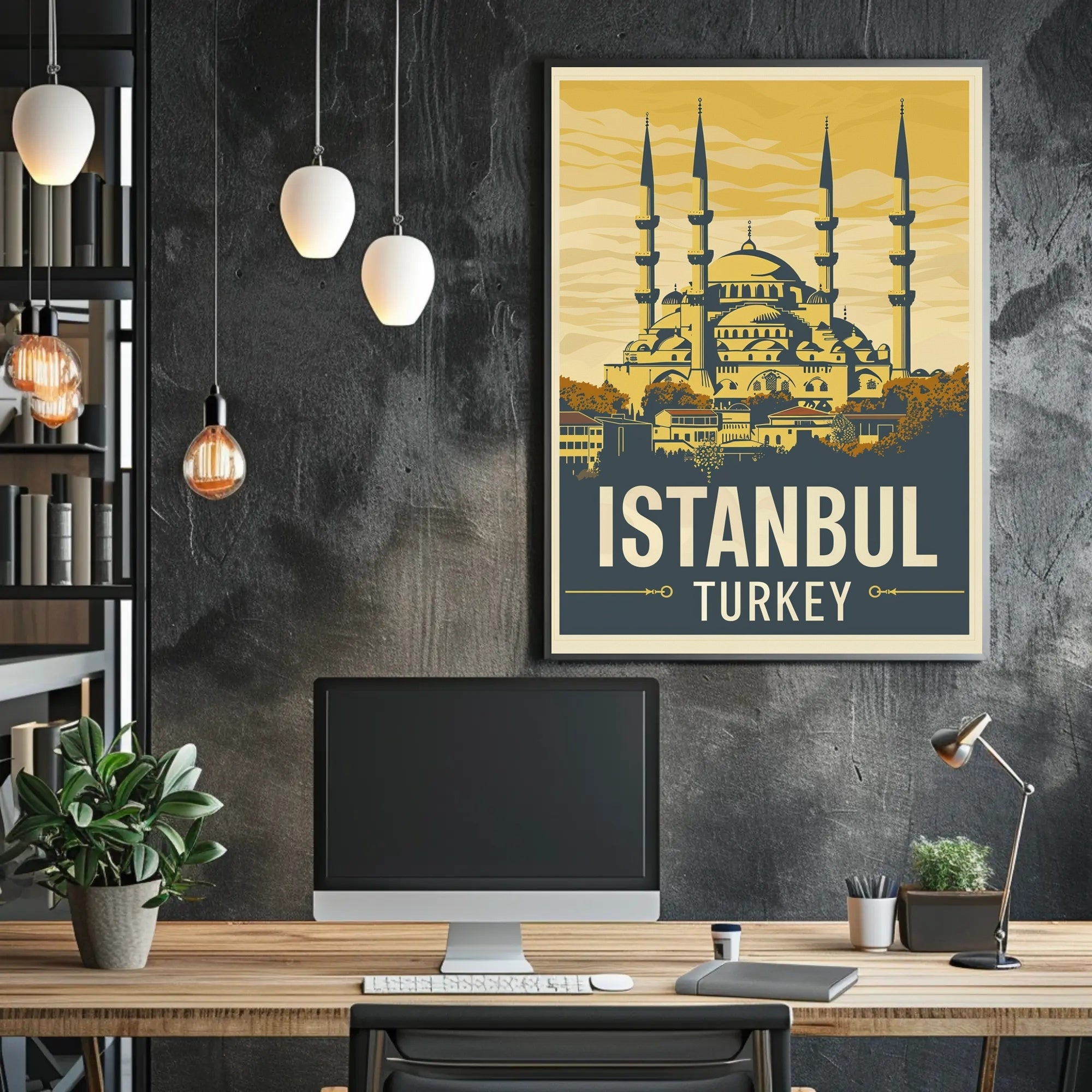 Istanbul Vintage Travel Poster with Bold Patriotic Vibe PosterGoat