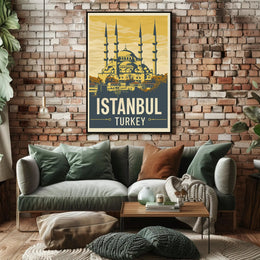 Istanbul Vintage Travel Poster with Bold Patriotic Vibe PosterGoat