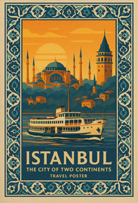 Istanbul's Allure on Two Continents Travel Poster PosterGoat