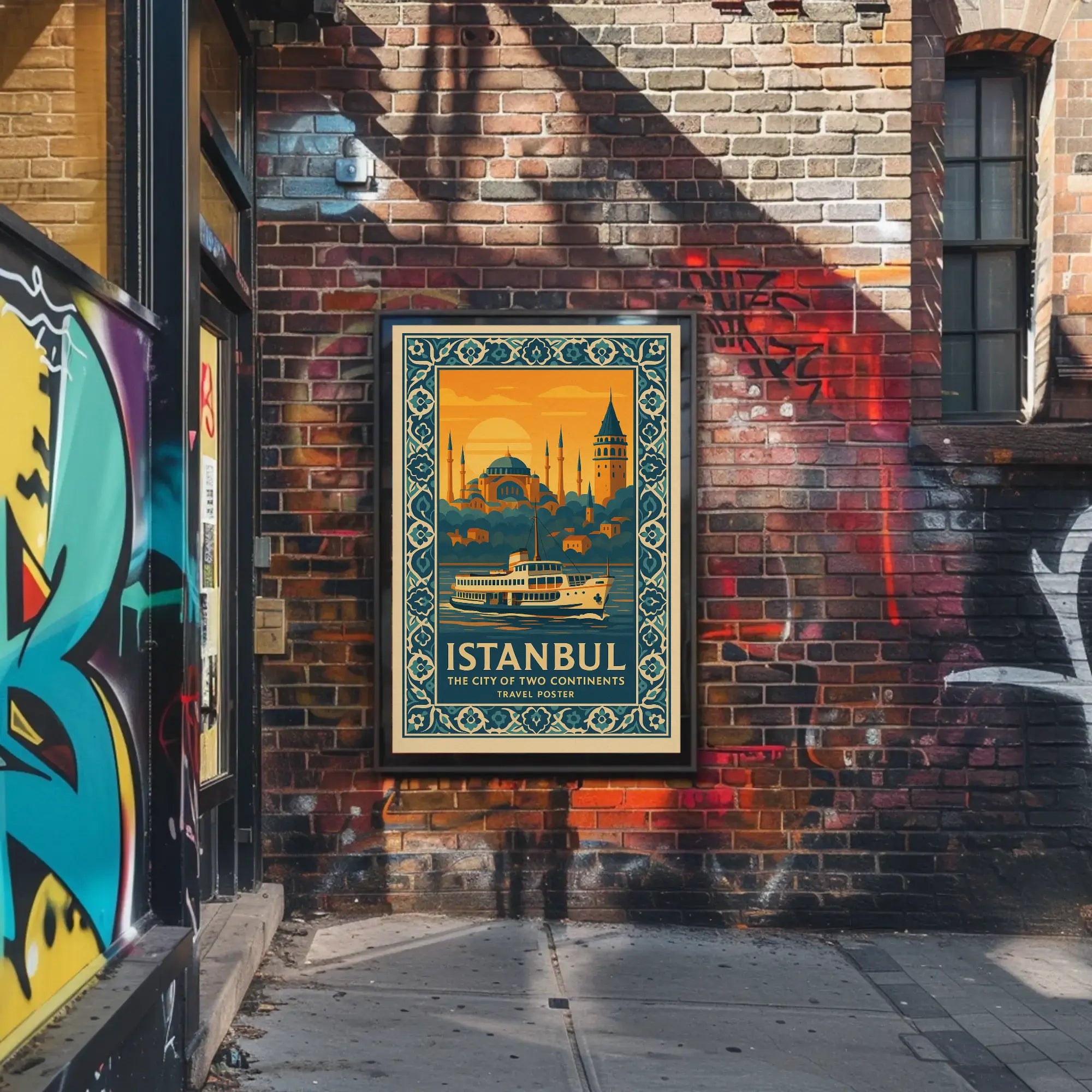 Istanbul's Allure on Two Continents Travel Poster PosterGoat