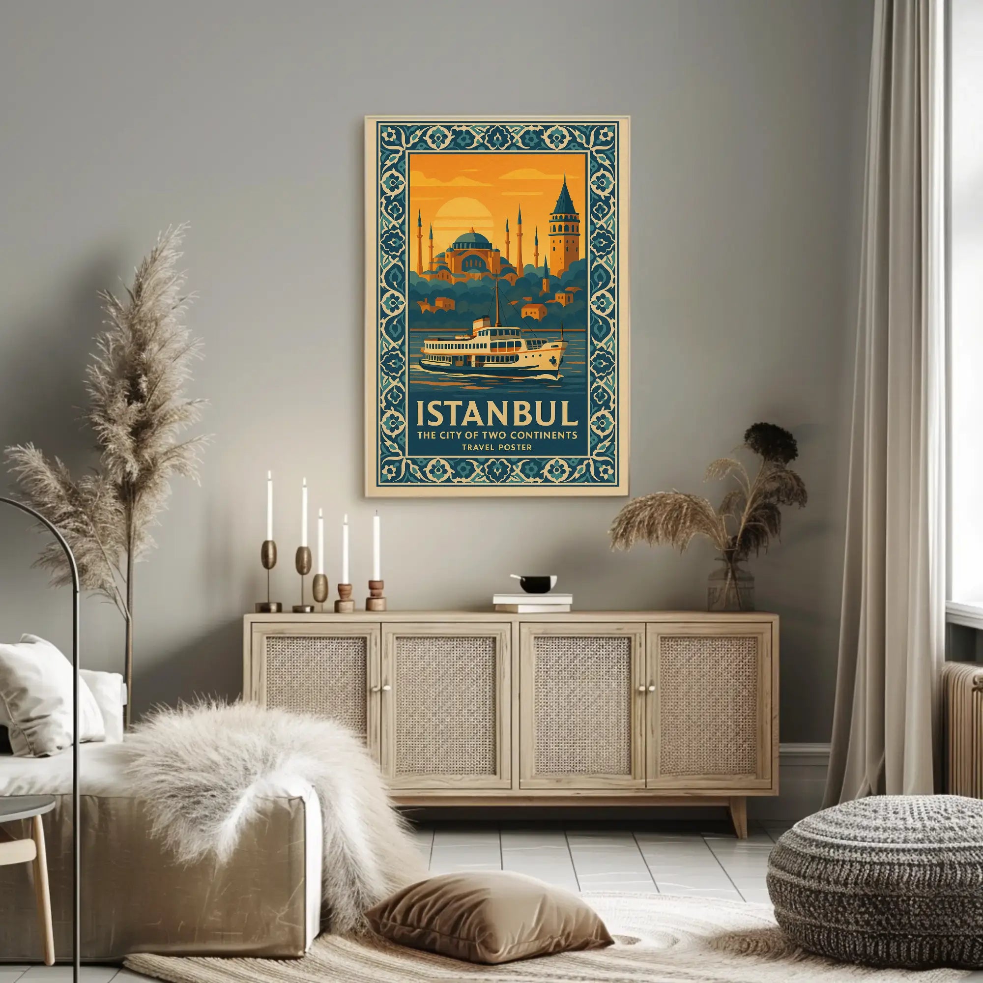 Istanbul's Allure on Two Continents Travel Poster PosterGoat