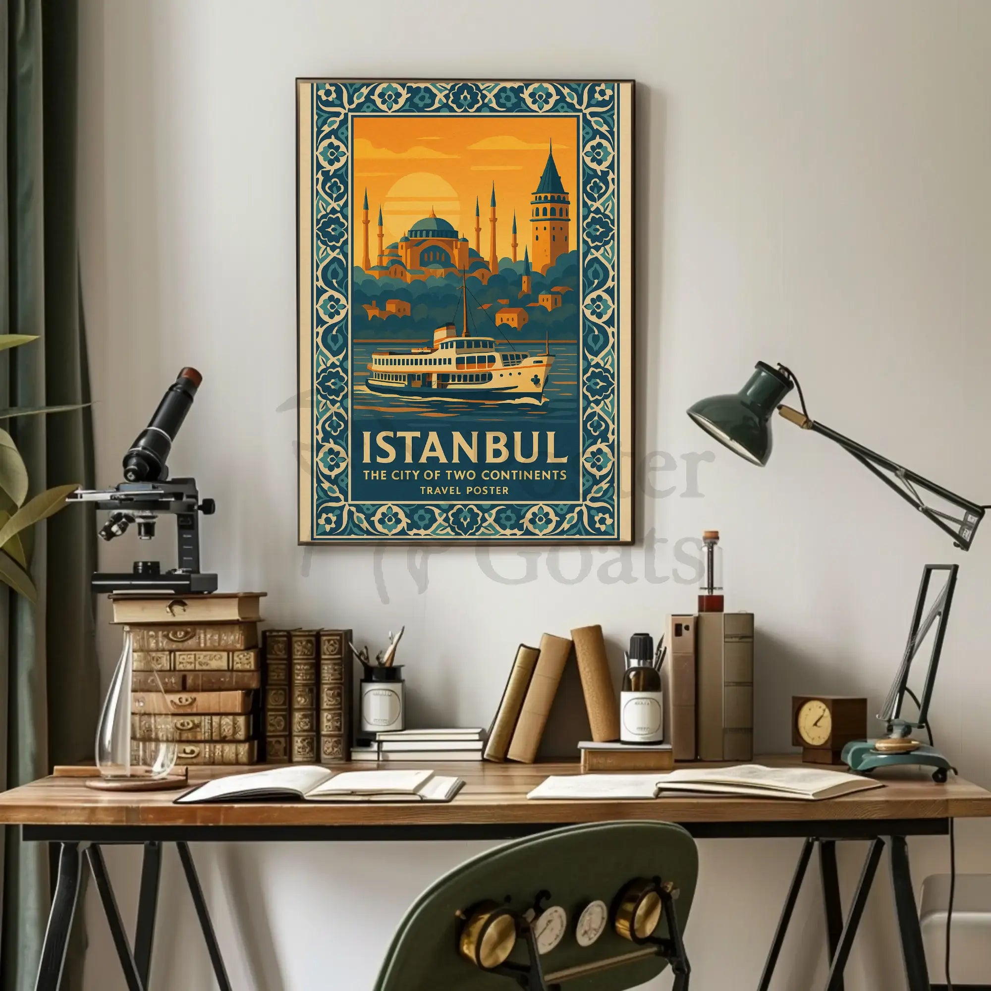 Istanbul's Allure on Two Continents Travel Poster PosterGoat