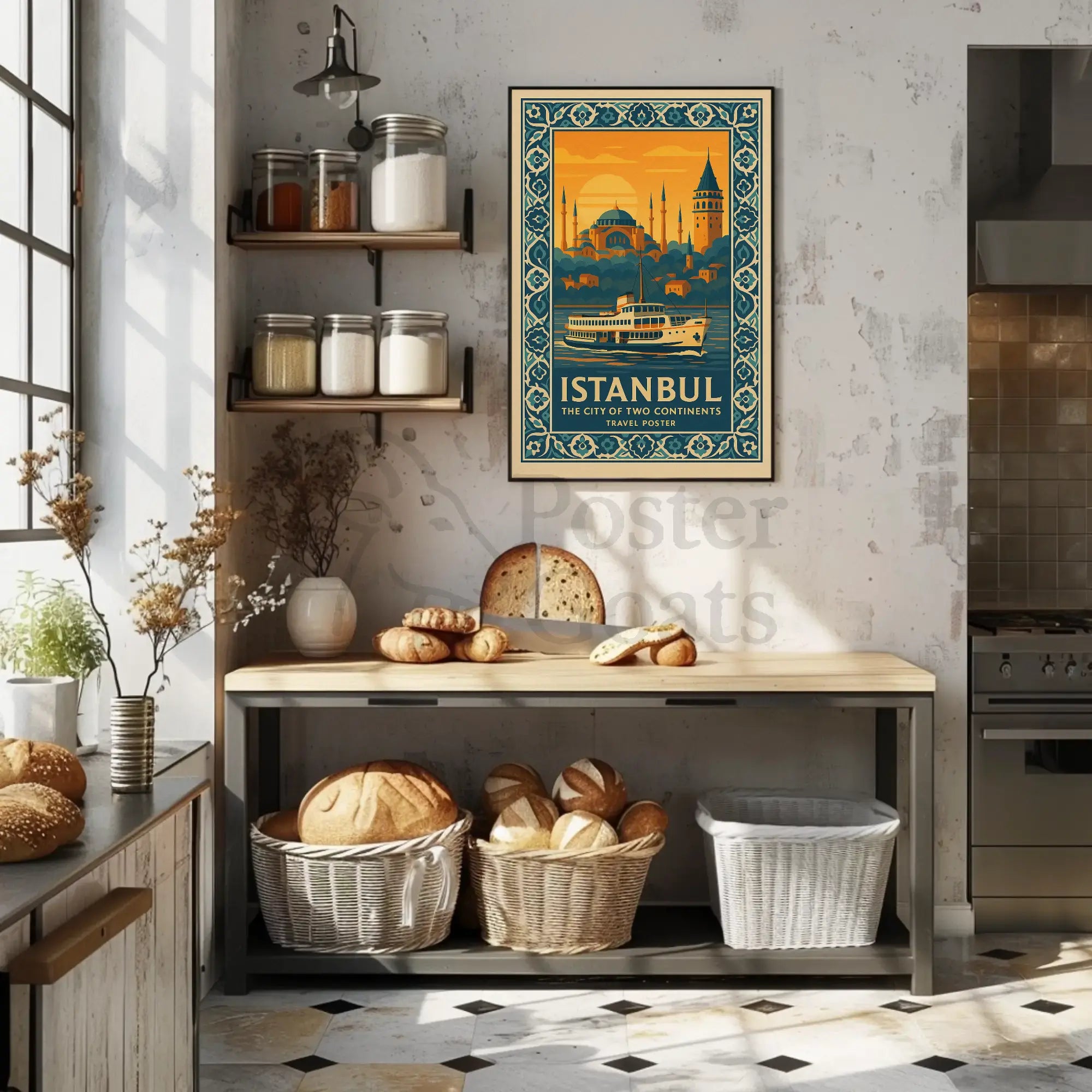 Istanbul's Allure on Two Continents Travel Poster PosterGoat