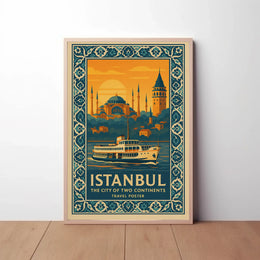 Istanbul's Allure on Two Continents Travel Poster PosterGoat