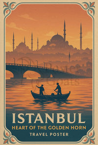 Istanbul's Golden Horn Vintage Travel Poster PosterGoat