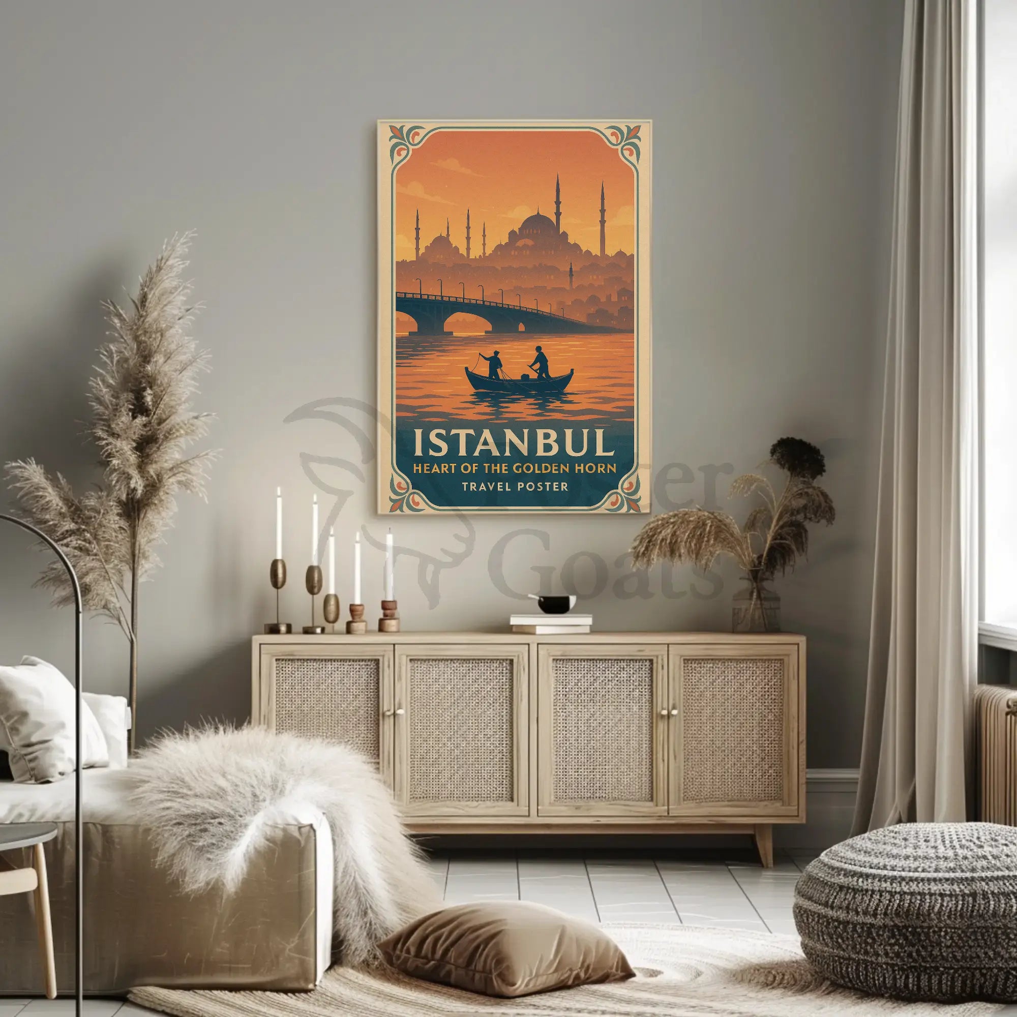 Istanbul's Golden Horn Vintage Travel Poster PosterGoat