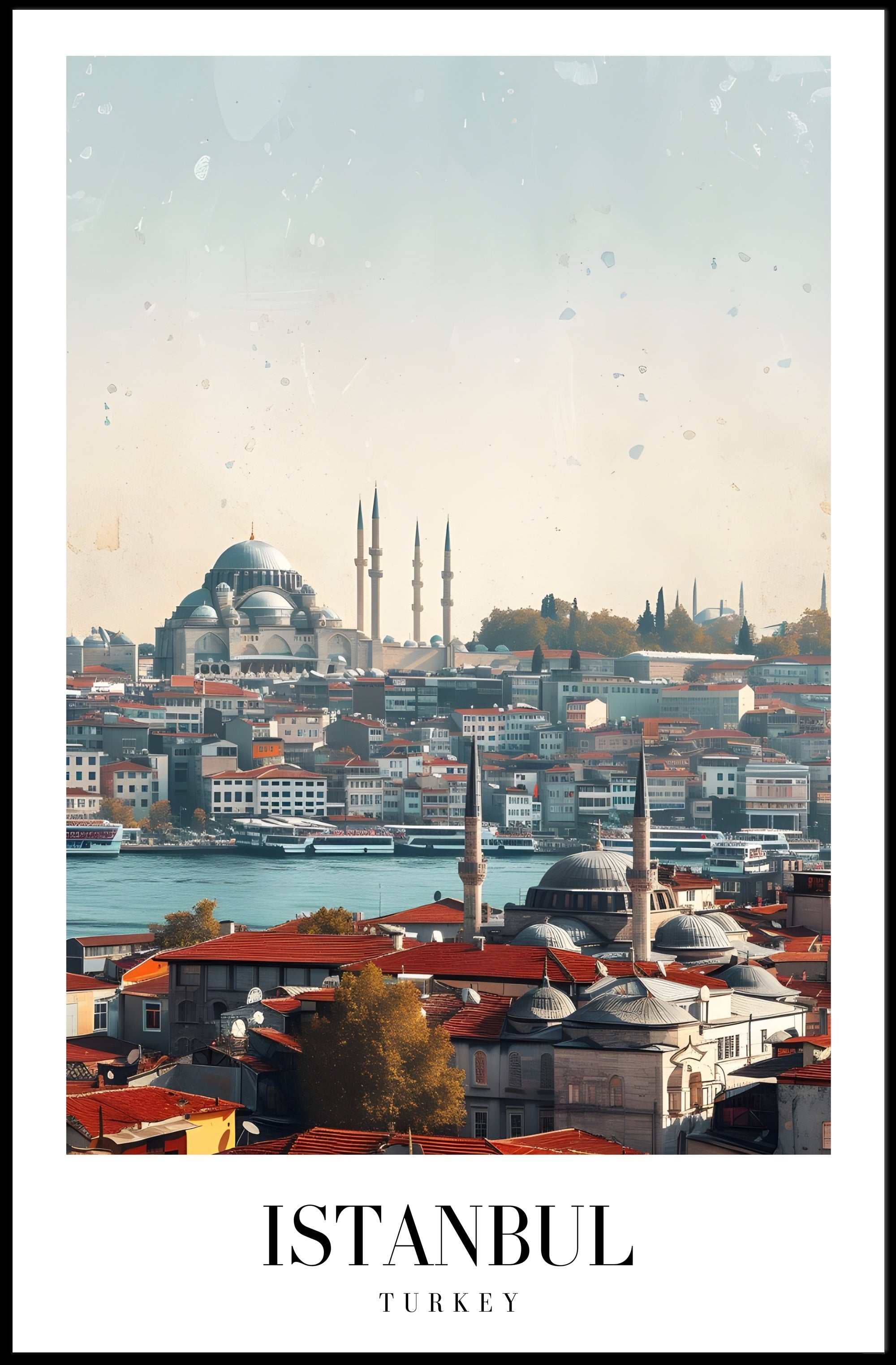 Istanbul's Iconic Skyline in Modern Photorealistic Cityscape Poster PosterGoat