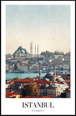 Istanbul's Iconic Skyline in Modern Photorealistic Cityscape Poster PosterGoat
