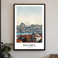 Istanbul's Iconic Skyline in Modern Photorealistic Cityscape Poster PosterGoat