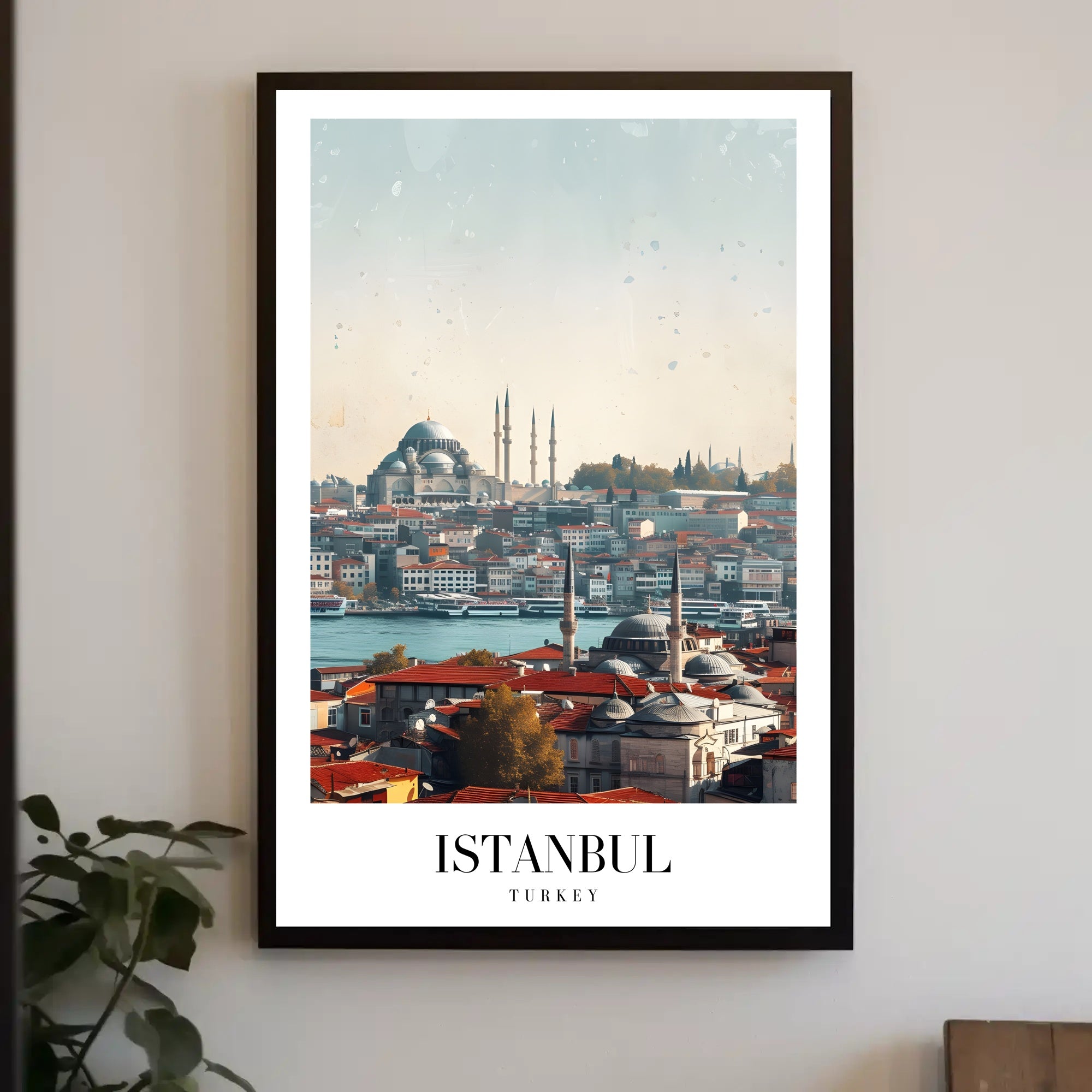Istanbul's Iconic Skyline in Modern Photorealistic Cityscape Poster PosterGoat