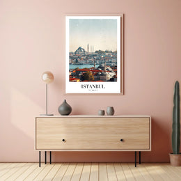 Istanbul's Iconic Skyline in Modern Photorealistic Cityscape Poster PosterGoat