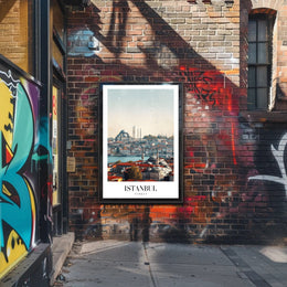 Istanbul's Iconic Skyline in Modern Photorealistic Cityscape Poster PosterGoat