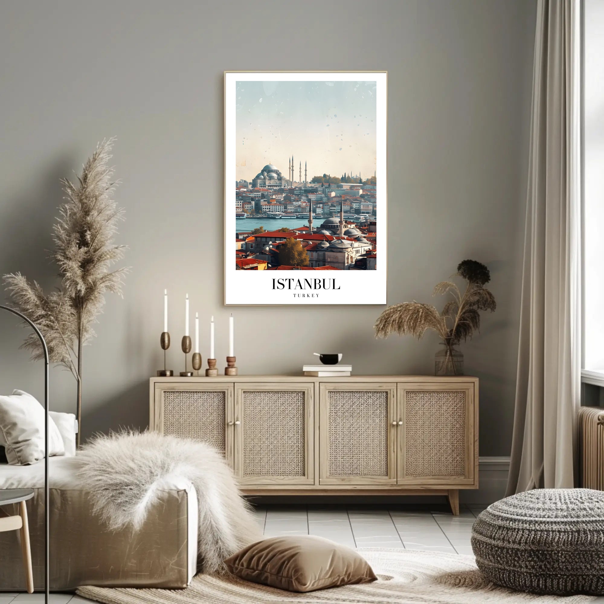 Istanbul's Iconic Skyline in Modern Photorealistic Cityscape Poster PosterGoat