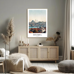 Istanbul's Iconic Skyline in Modern Photorealistic Cityscape Poster PosterGoat