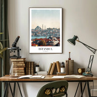 Istanbul's Iconic Skyline in Modern Photorealistic Cityscape Poster PosterGoat