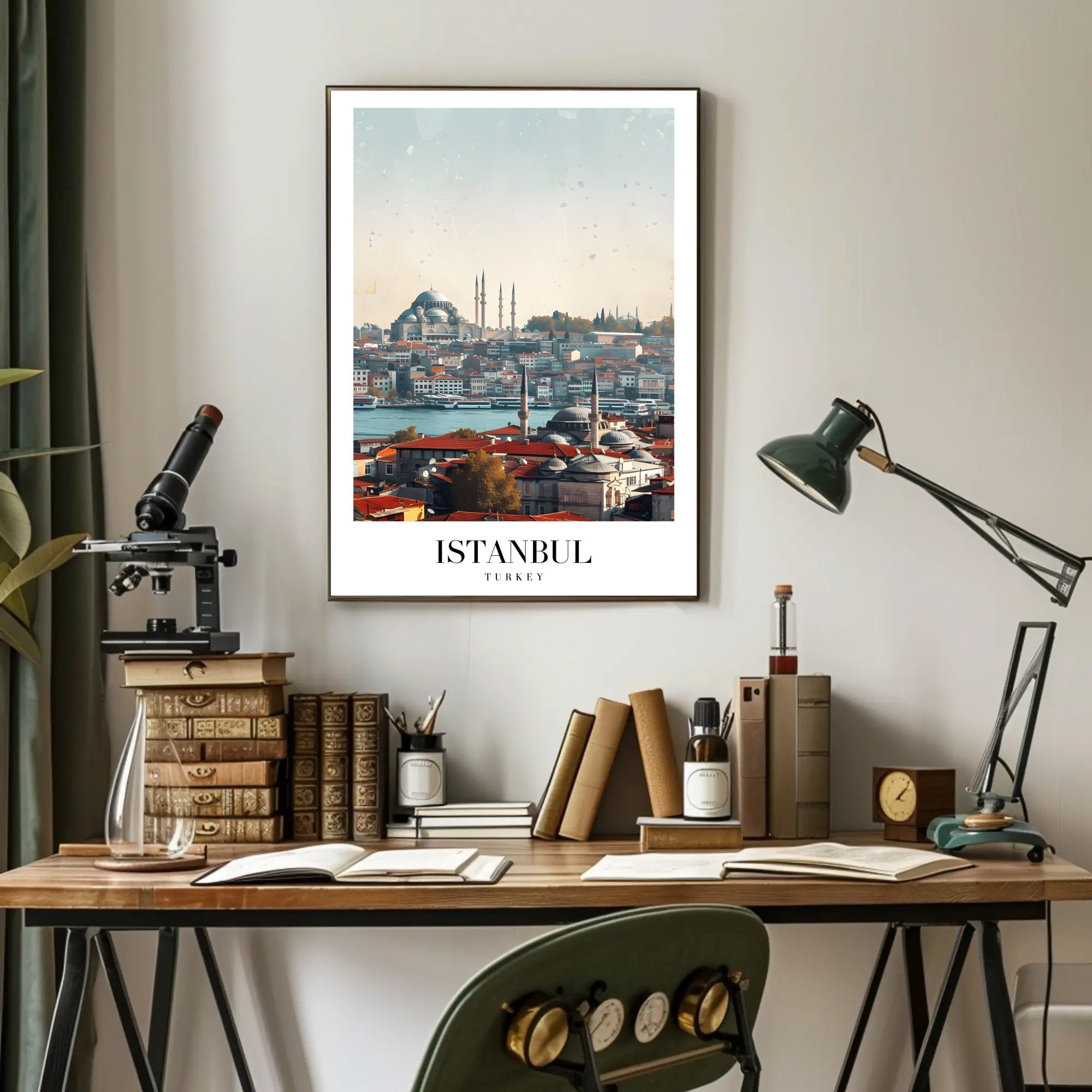 Istanbul's Iconic Skyline in Modern Photorealistic Cityscape Poster PosterGoat