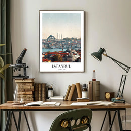 Istanbul's Iconic Skyline in Modern Photorealistic Cityscape Poster PosterGoat