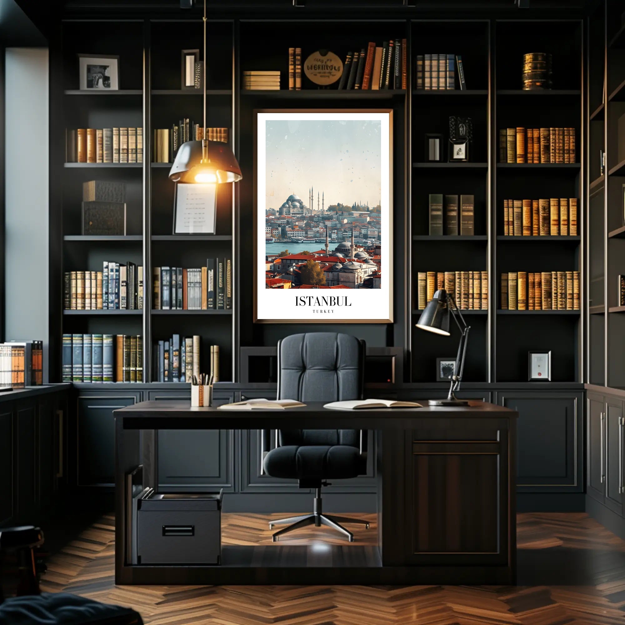 Istanbul's Iconic Skyline in Modern Photorealistic Cityscape Poster PosterGoat