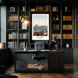 Istanbul's Iconic Skyline in Modern Photorealistic Cityscape Poster PosterGoat
