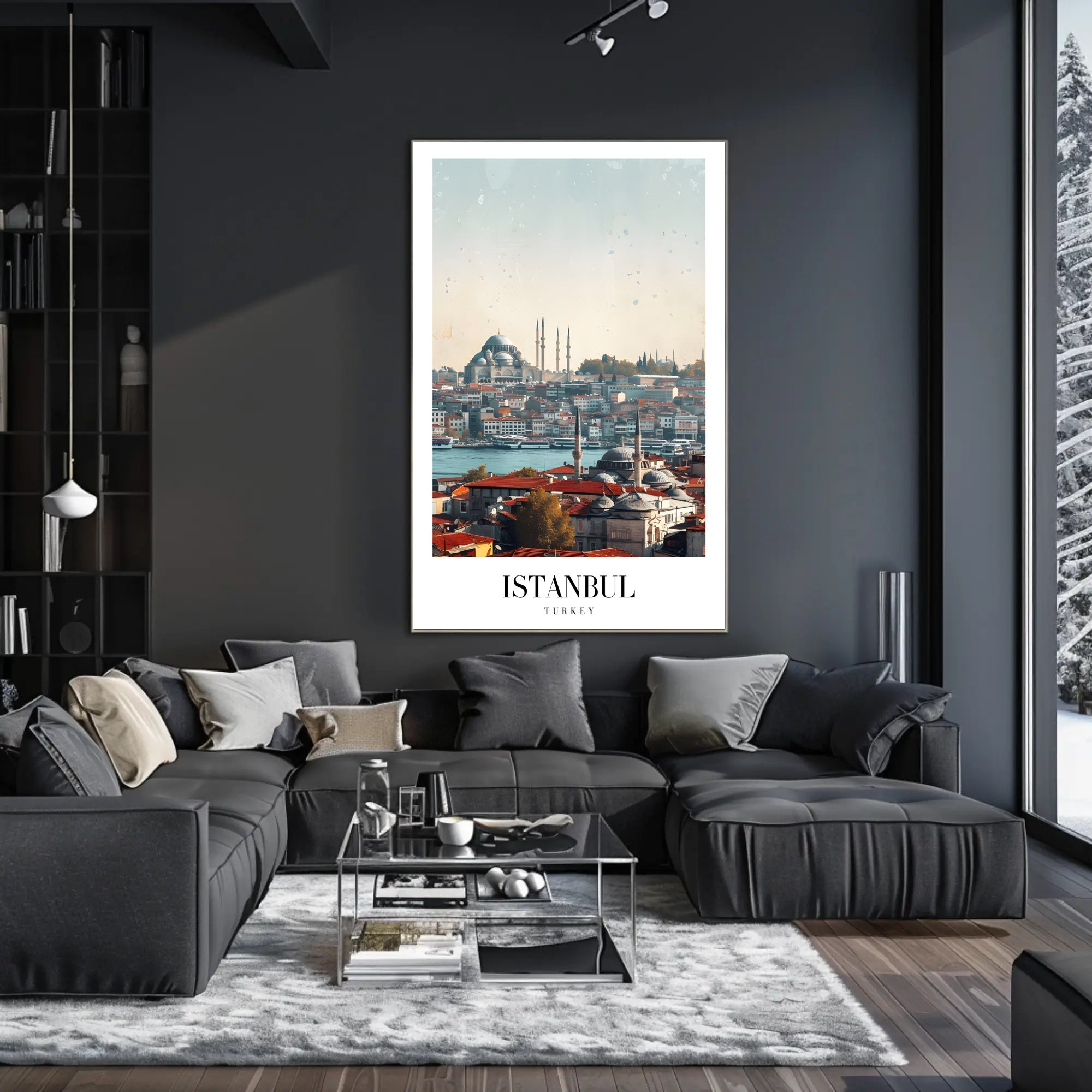 Istanbul's Iconic Skyline in Modern Photorealistic Cityscape Poster PosterGoat