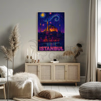 Istanbul's Mystical Nightscape Cultural or Heritage Poster PosterGoat