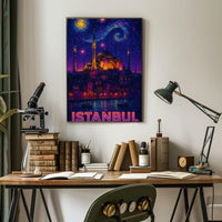 Istanbul's Mystical Nightscape Cultural or Heritage Poster PosterGoat