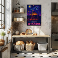 Istanbul's Mystical Nightscape Cultural or Heritage Poster PosterGoat