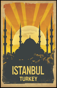Istanbul's Sunset Silhouette Cultural Heritage Poster PosterGoat