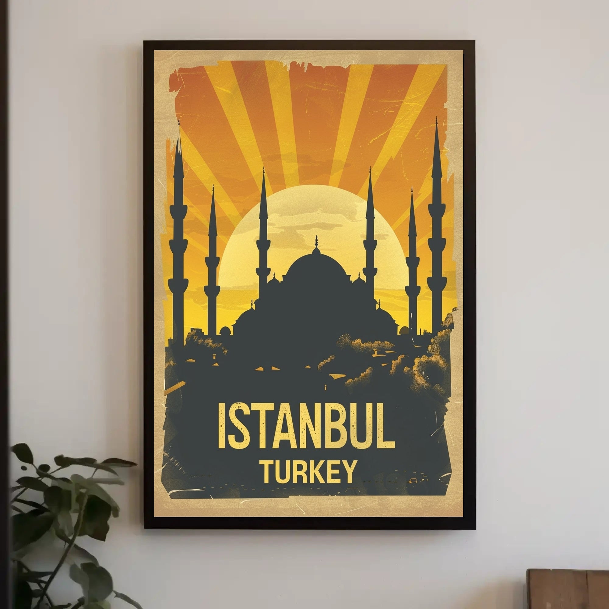 Istanbul's Sunset Silhouette Cultural Heritage Poster PosterGoat