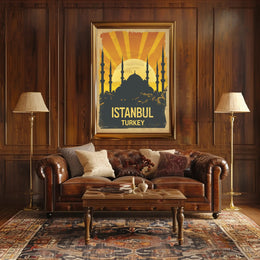 Istanbul's Sunset Silhouette Cultural Heritage Poster PosterGoat