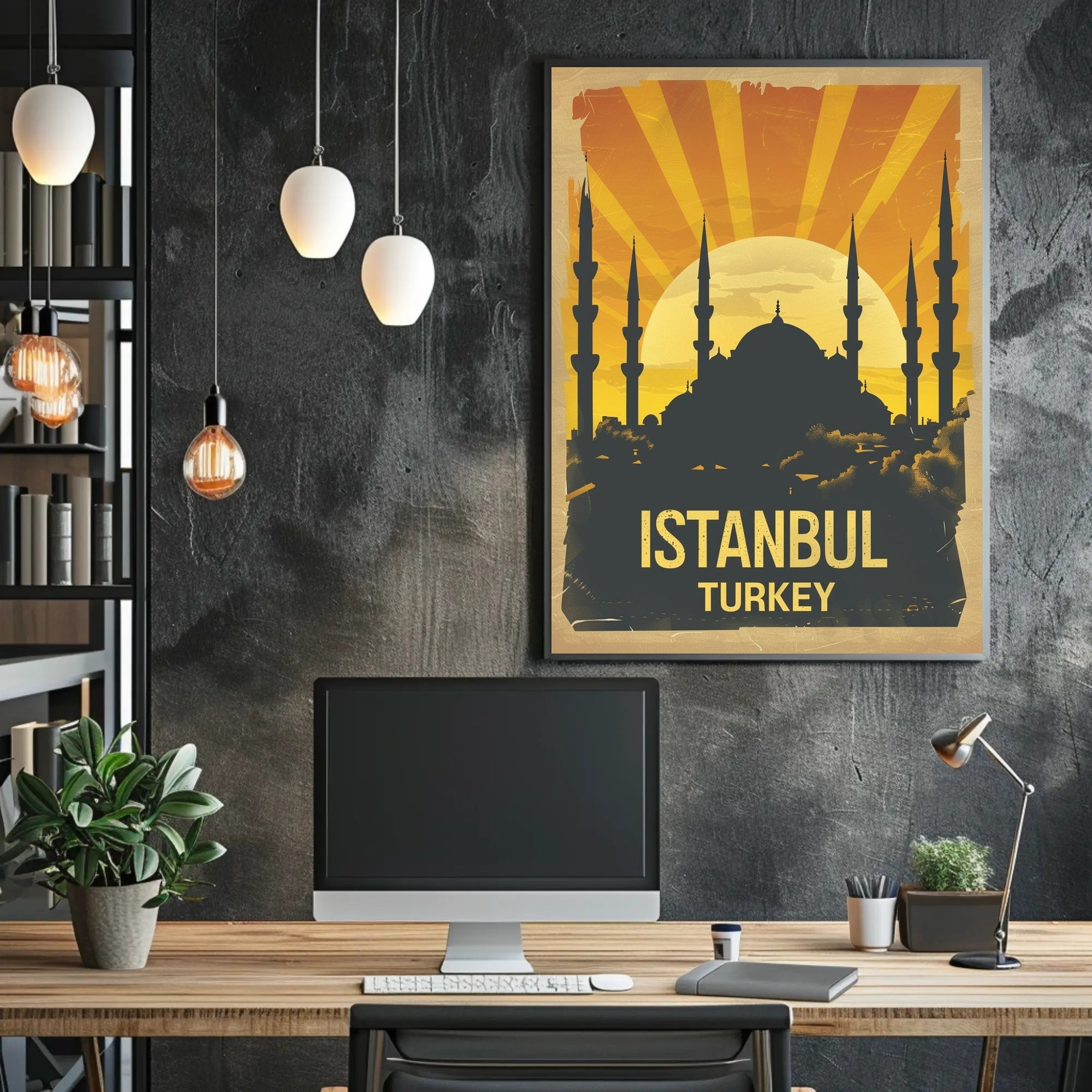 Istanbul's Sunset Silhouette Cultural Heritage Poster PosterGoat