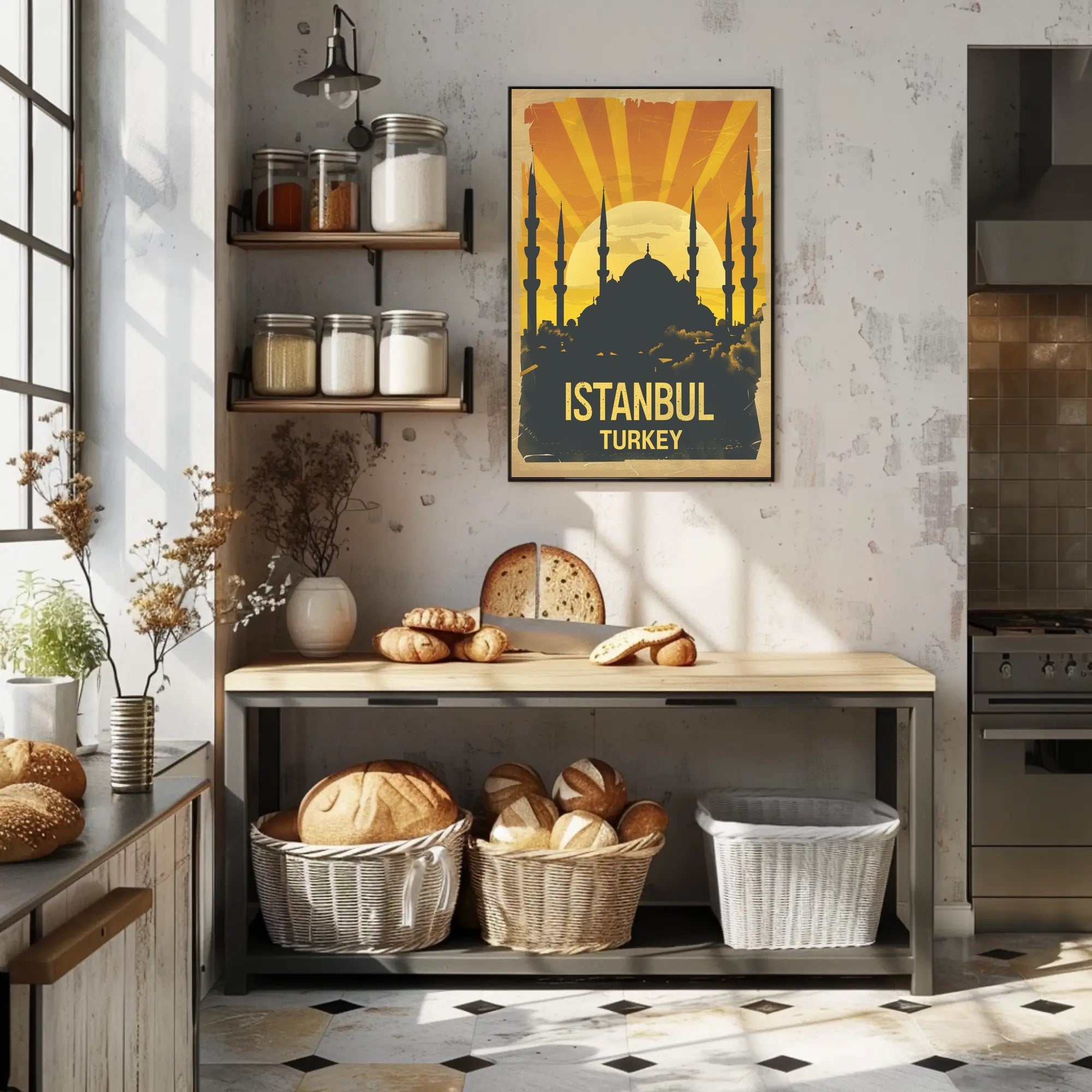 Istanbul's Sunset Silhouette Cultural Heritage Poster PosterGoat