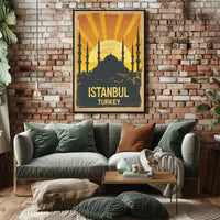 Istanbul's Sunset Silhouette Cultural Heritage Poster PosterGoat