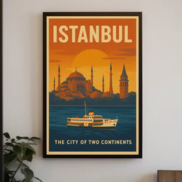 Istanbul's Timeless Beauty Retro Travel Poster PosterGoat
