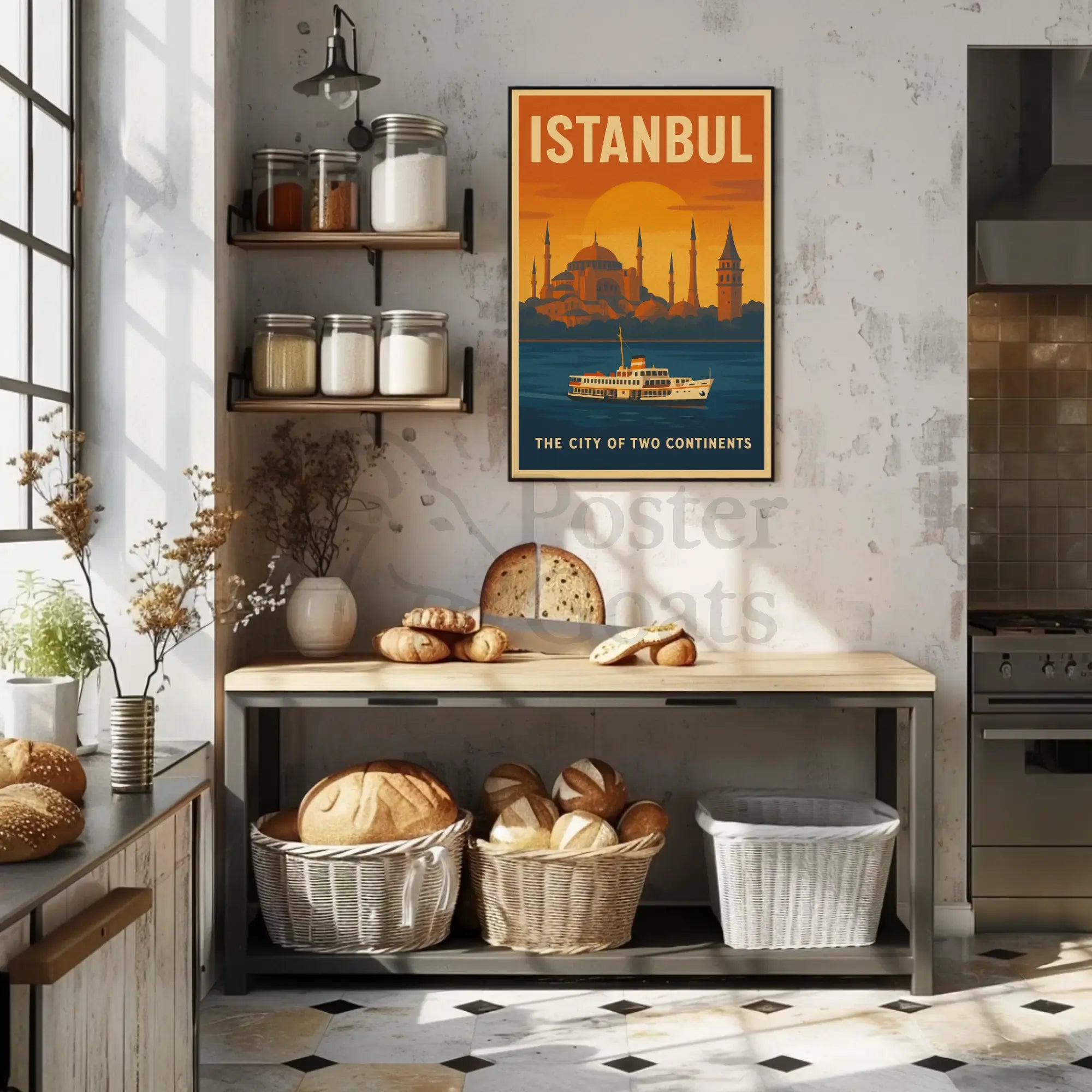 Istanbul's Timeless Beauty Retro Travel Poster PosterGoat