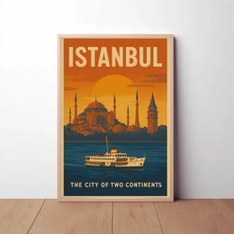 Istanbul's Timeless Beauty Retro Travel Poster PosterGoat